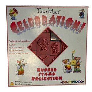 Inkadinkado Town Mouse Celebration! Rubber Stamp Kit w/ Ink Pad